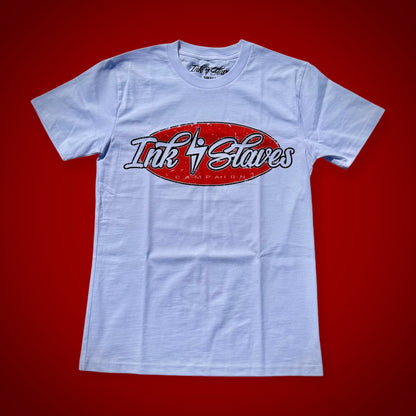 White/Red Script Logo T-Shirt