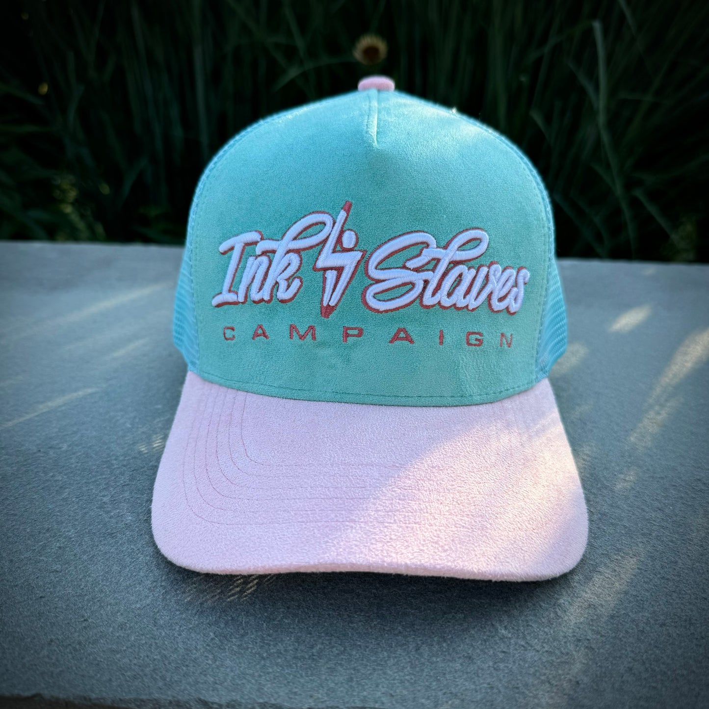 Cotton Candy Suede Trucker Hat