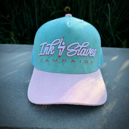 Cotton Candy Suede Trucker Hat